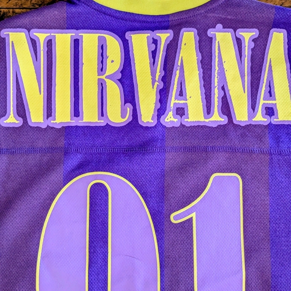Nirvana In Utero "91" Purple Soccer Jersey Size S Kurt Cobain Grunge Wear NWT - Picture 6 of 9